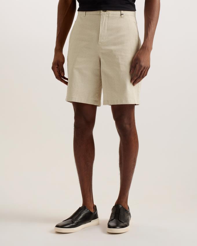 Short Ted Baker Regular Fit Geometric Beige Homme | OCN-67575491